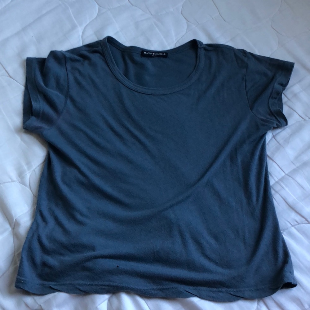 brandy Melville plain T-shirt color blue – Gray